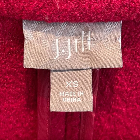 J. Jill Blazer Jacket Red Wool blend Short Cardigan Notch Lapel-XS - Picture 3 of 11